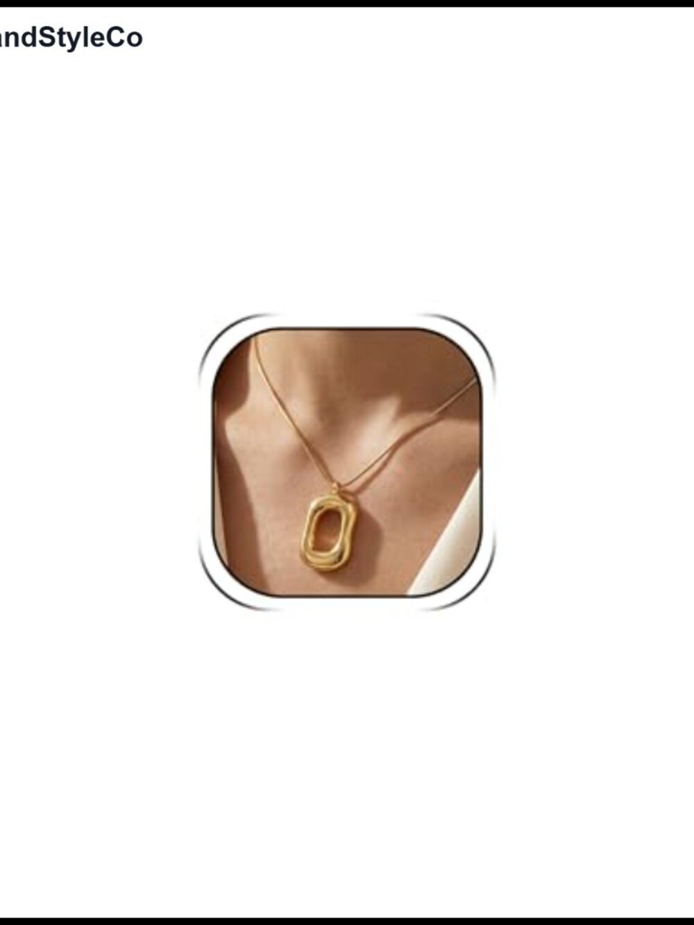 Gold Plated Irregular Hollow Pendant Necklace Snake Chain Minimalist Statement
